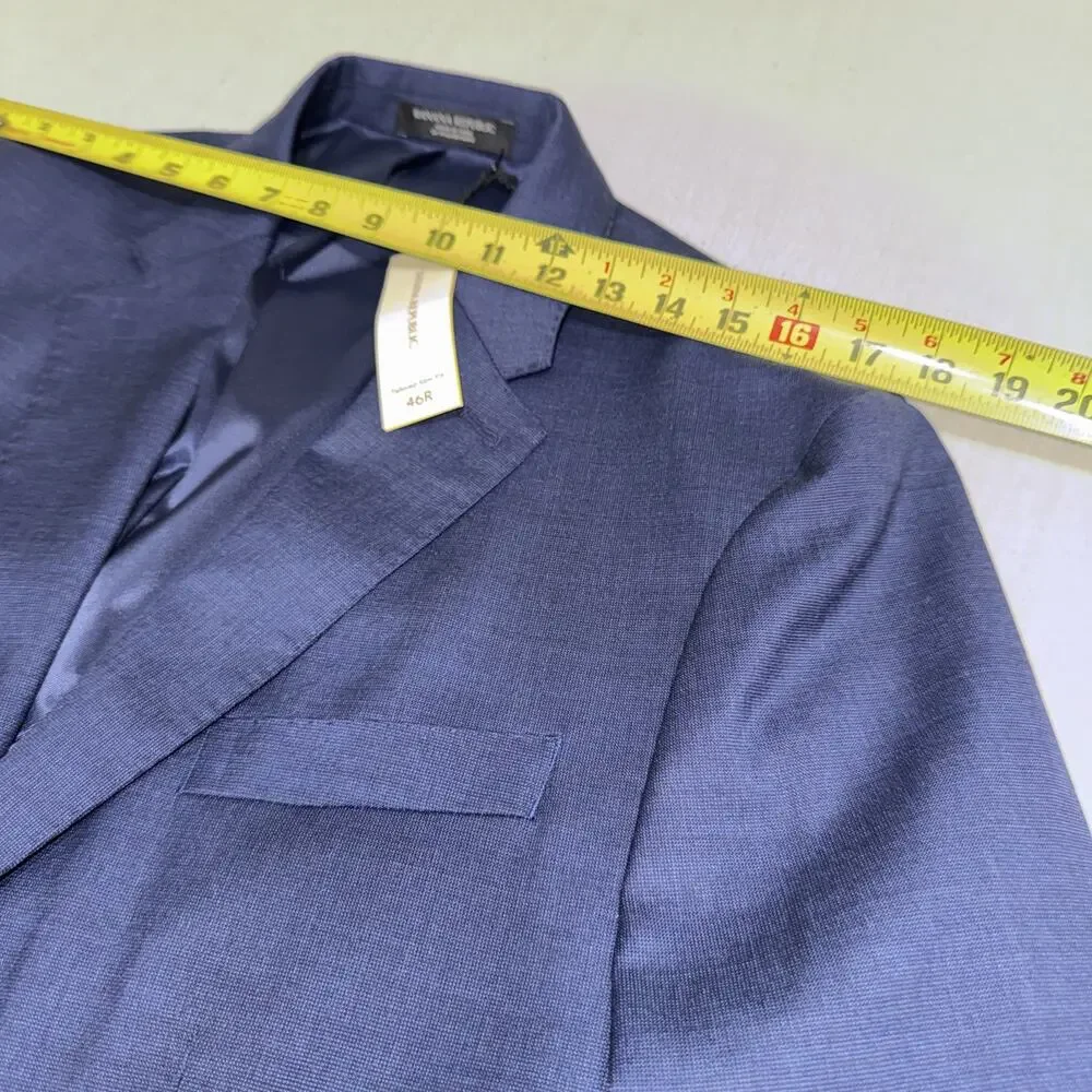 Banana Republic Blue Italian Wool 2 Button Suit Modern Size 46R Slim Fit BNWT